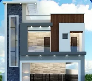 G+1 house with stone cladding built by MAS Enterprises in Koladi, Chennai